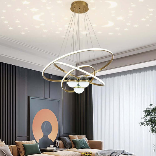 Modern 3-Tier Gold LED Chandelier with Unique Design