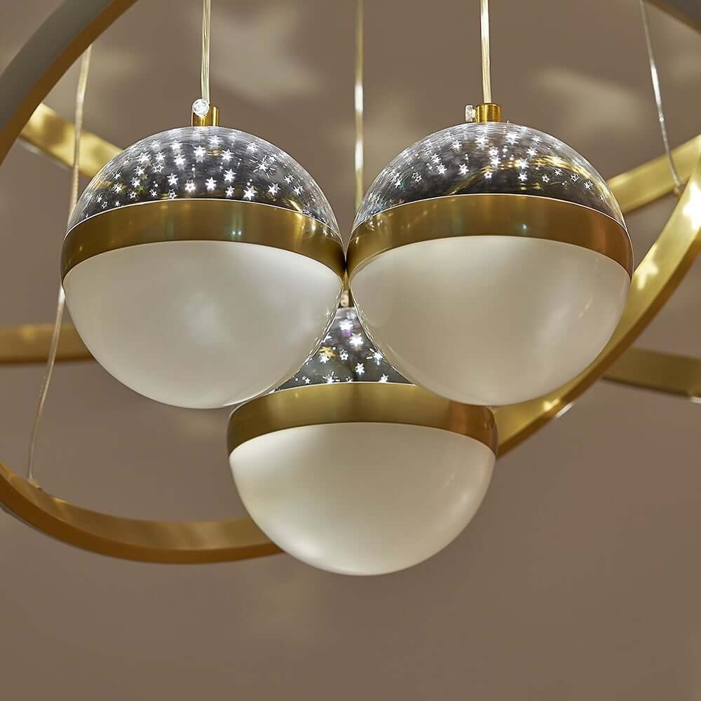 Modern 3-Tier Gold LED Chandelier with Unique Design