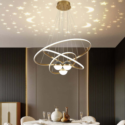 Modern 3-Tier Gold LED Chandelier with Unique Design Main Product Image