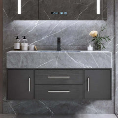 Modern 39.4" Floating Bathroom Vanity with Sintered Stone Top