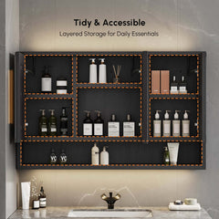 Modern 39.4" Floating Bathroom Vanity with Sintered Stone Top