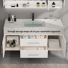 Modern 39.4" Floating Bathroom Vanity with Sintered Stone Top