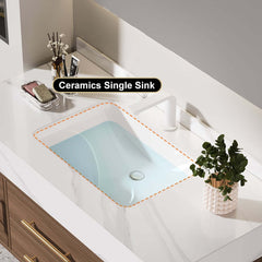 Modern 39.4" Floating Bathroom Vanity with Sintered Stone Top