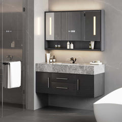 Modern 39.4" Floating Bathroom Vanity with Sintered Stone Top