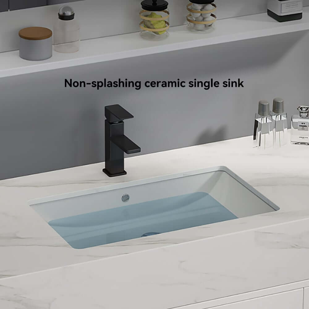 Modern 39.4" Floating Bathroom Vanity with Sintered Stone Top