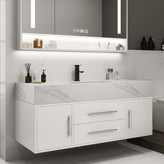 Modern 39.4" Floating Bathroom Vanity with Sintered Stone Top