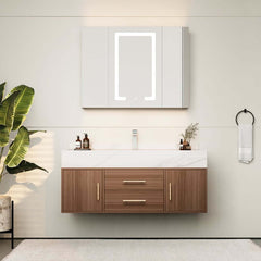 Modern 39.4" Floating Bathroom Vanity with Sintered Stone Top