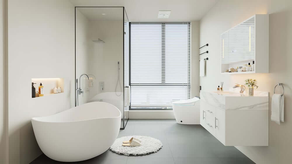 Modern 39.4" Floating Bathroom Vanity with Sintered Stone Top