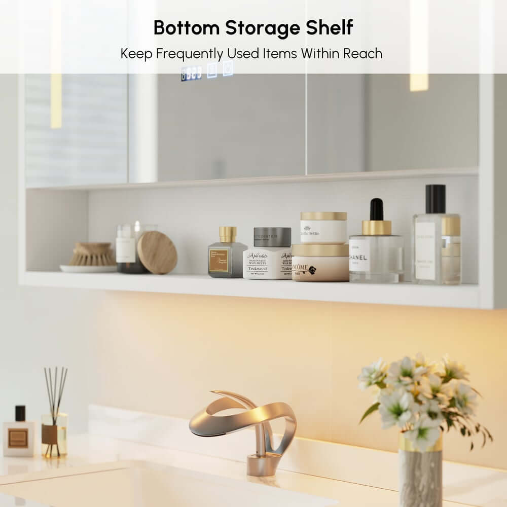 Modern 39.4" Floating Bathroom Vanity with Sintered Stone Top