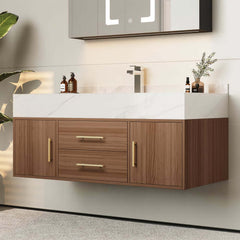 Modern 39.4" Floating Bathroom Vanity with Sintered Stone Top