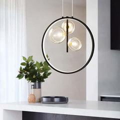 Modern 5-Light Cluster Pendant Chandelier in Black with Glass Shades