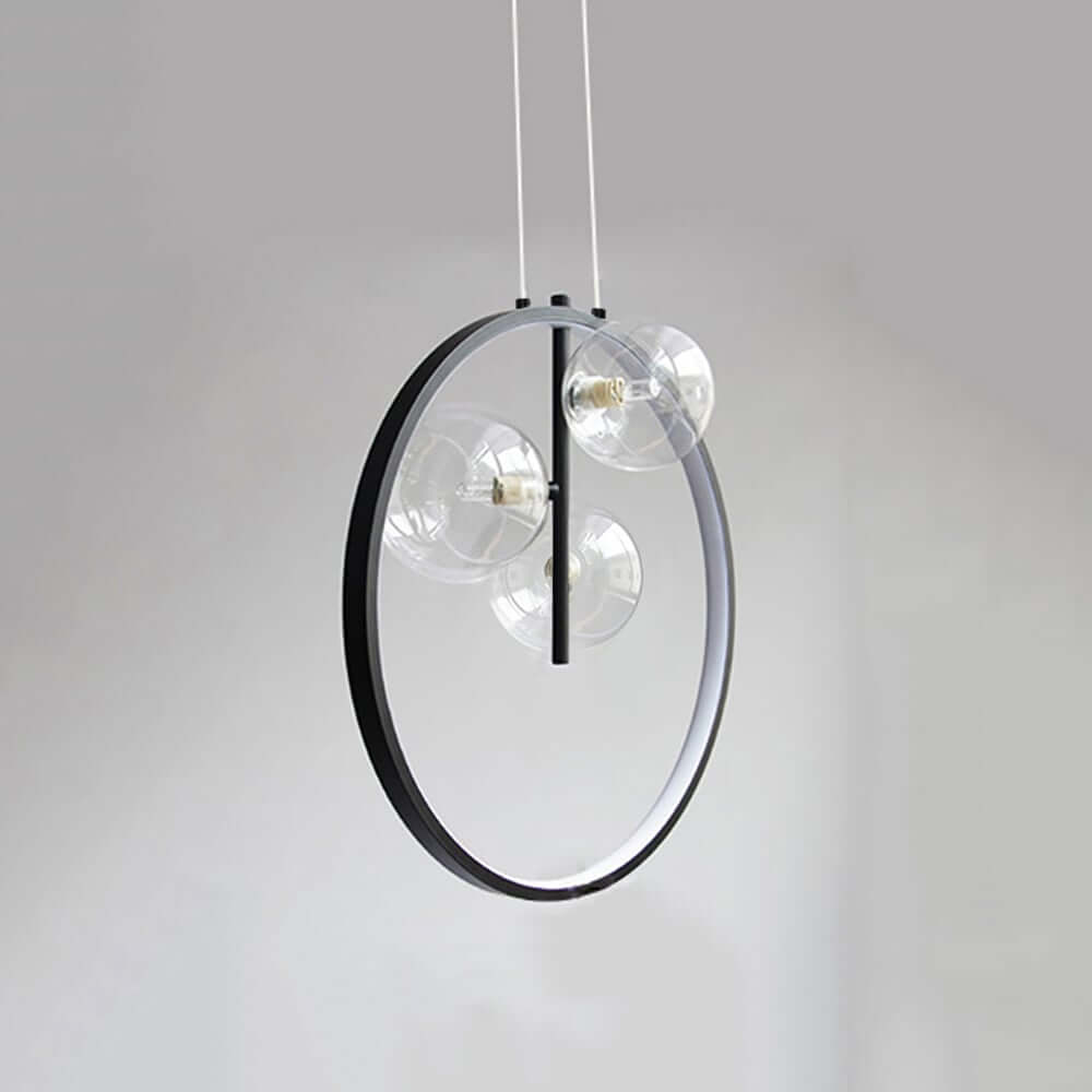Modern 5-Light Cluster Pendant Chandelier in Black with Glass Shades