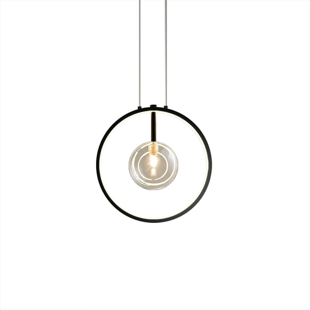 Modern 5-Light Cluster Pendant Chandelier in Black with Glass Shades