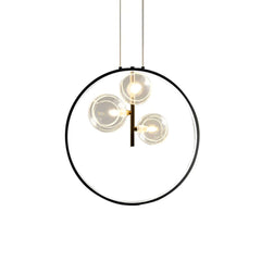 Modern 5-Light Cluster Pendant Chandelier in Black with Glass Shades