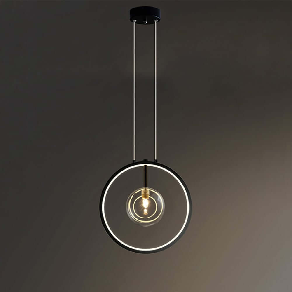 Modern 5-Light Cluster Pendant Chandelier in Black with Glass Shades