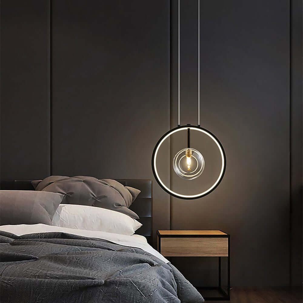Modern 5-Light Cluster Pendant Chandelier in Black with Glass Shades