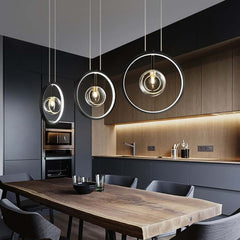 Modern 5-Light Cluster Pendant Chandelier in Black with Glass Shades