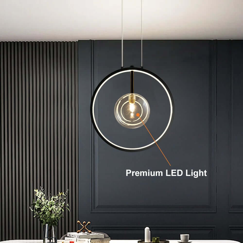 Modern 5-Light Cluster Pendant Chandelier in Black with Glass Shades