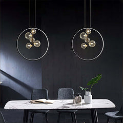 Modern 5-Light Cluster Pendant Chandelier in Black with Glass Shades Main Product Image