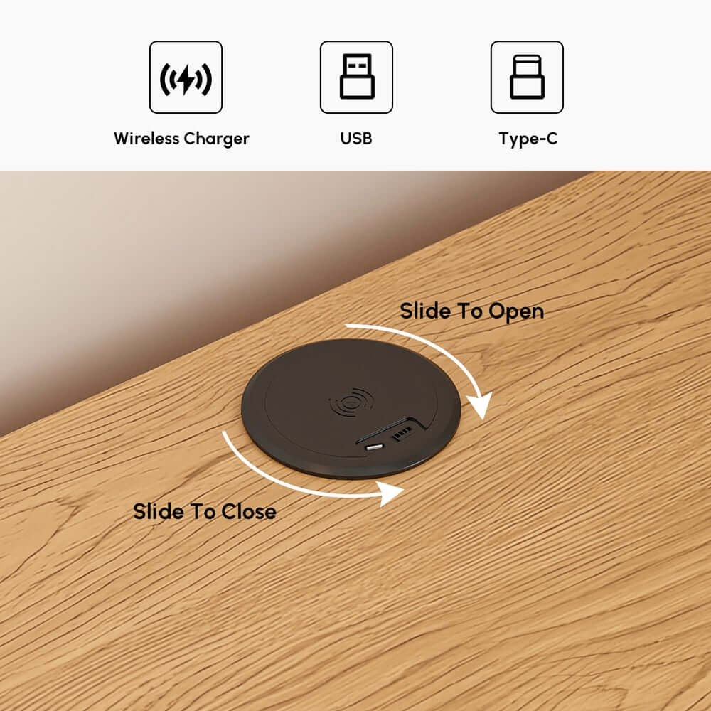 Modern 6-Drawer Double Dresser with Built-In Lighting and Charging