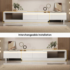 Modern 71" TV Stand With 3 Drawers - Walnut & Black