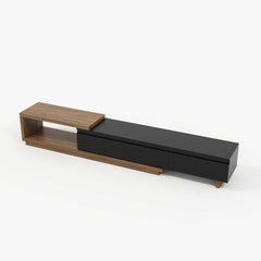 Modern 71" TV Stand With 3 Drawers - Walnut & Black