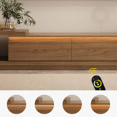 Modern 71" TV Stand With 3 Drawers - Walnut & Black