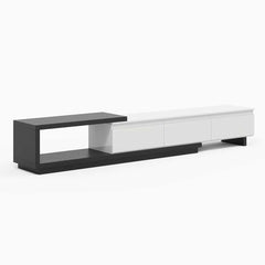 Modern 71" TV Stand With 3 Drawers - Walnut & Black