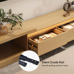 Modern 71" TV Stand With 3 Drawers - Walnut & Black