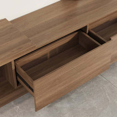 Modern 71" TV Stand With 3 Drawers - Walnut & Black