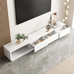 Modern 71" TV Stand With 3 Drawers - Walnut & Black