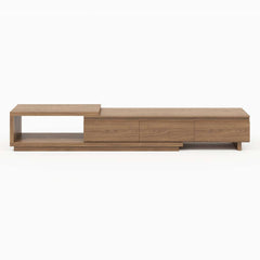 Modern 71" TV Stand With 3 Drawers - Walnut & Black
