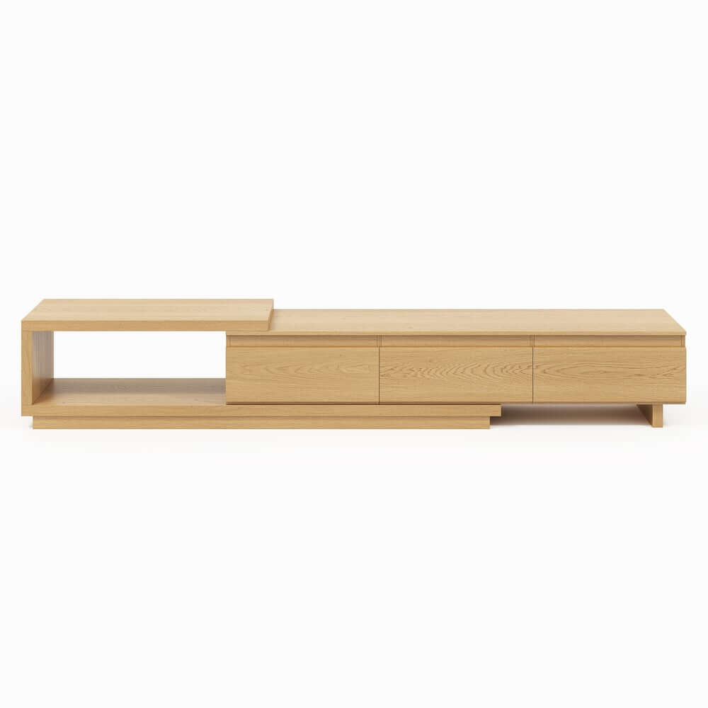 Modern 71" TV Stand With 3 Drawers - Walnut & Black