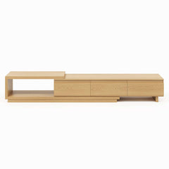 Modern 71" TV Stand With 3 Drawers - Walnut & Black