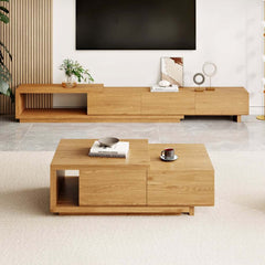 Modern 71" TV Stand With 3 Drawers - Walnut & Black