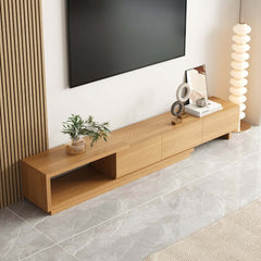 Modern 71" TV Stand With 3 Drawers - Walnut & Black