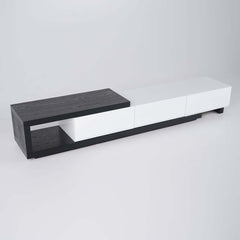Modern 71" TV Stand With 3 Drawers - Walnut & Black