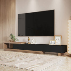 Modern 71" TV Stand With 3 Drawers - Walnut & Black