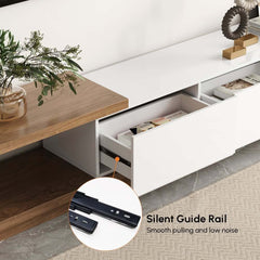 Modern 71" TV Stand With 3 Drawers - Walnut & Black
