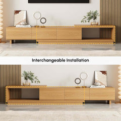 Modern 71" TV Stand With 3 Drawers - Walnut & Black