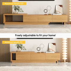 Modern 71" TV Stand With 3 Drawers - Walnut & Black