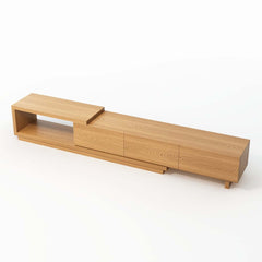Modern 71" TV Stand With 3 Drawers - Walnut & Black