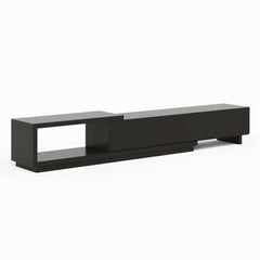 Modern 71" TV Stand With 3 Drawers - Walnut & Black