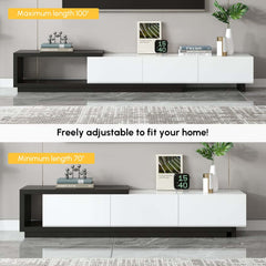 Modern 71" TV Stand With 3 Drawers - Walnut & Black