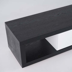 Modern 71" TV Stand With 3 Drawers - Walnut & Black