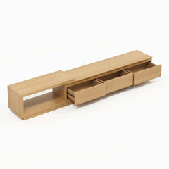 Modern 71" TV Stand With 3 Drawers - Walnut & Black