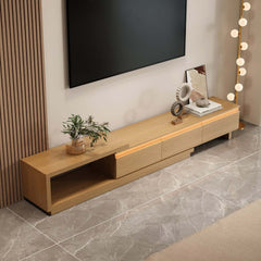 Modern 71" TV Stand With 3 Drawers - Walnut & Black