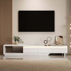 Modern 71" TV Stand With 3 Drawers - Walnut & Black