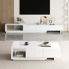 Modern 71" TV Stand With 3 Drawers - Walnut & Black