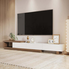 Modern 71" TV Stand With 3 Drawers - Walnut & Black